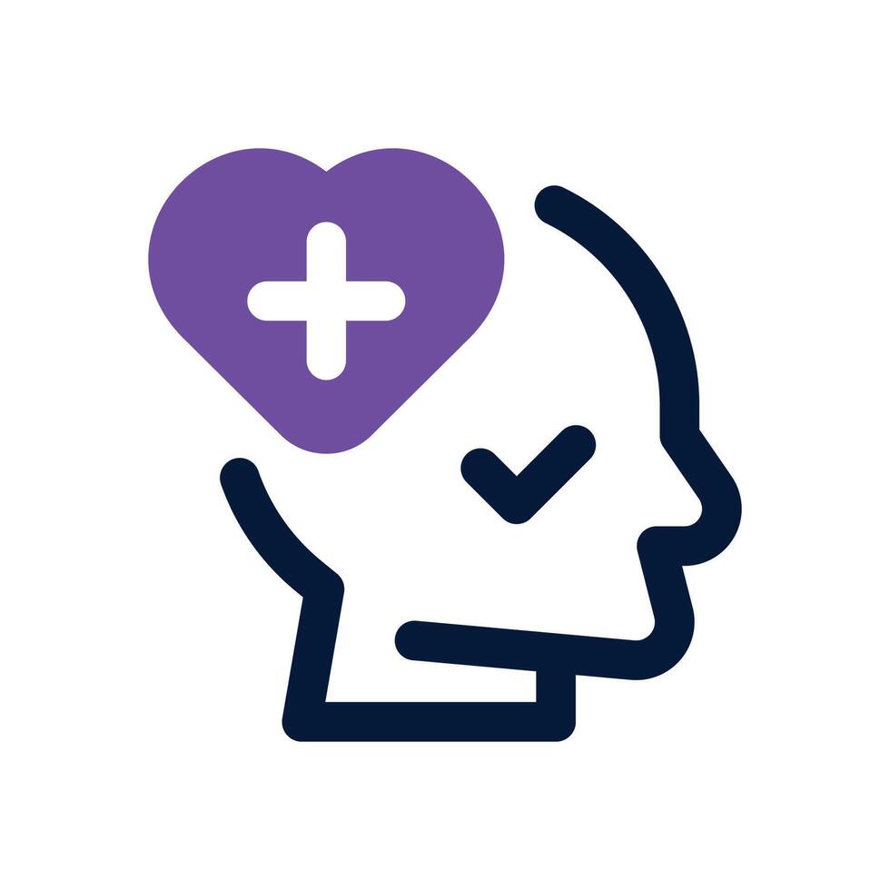 mental health dual tone icon. Sleek and modern icon for websites and mobile apps. vector