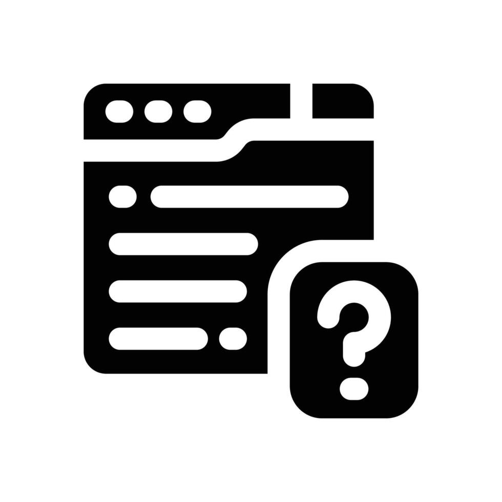 quiz glyph icon. Strong and solid icon for websites and mobile apps. vector