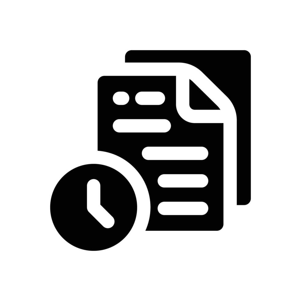 time glyph icon. Strong and solid icon for websites and mobile apps. vector