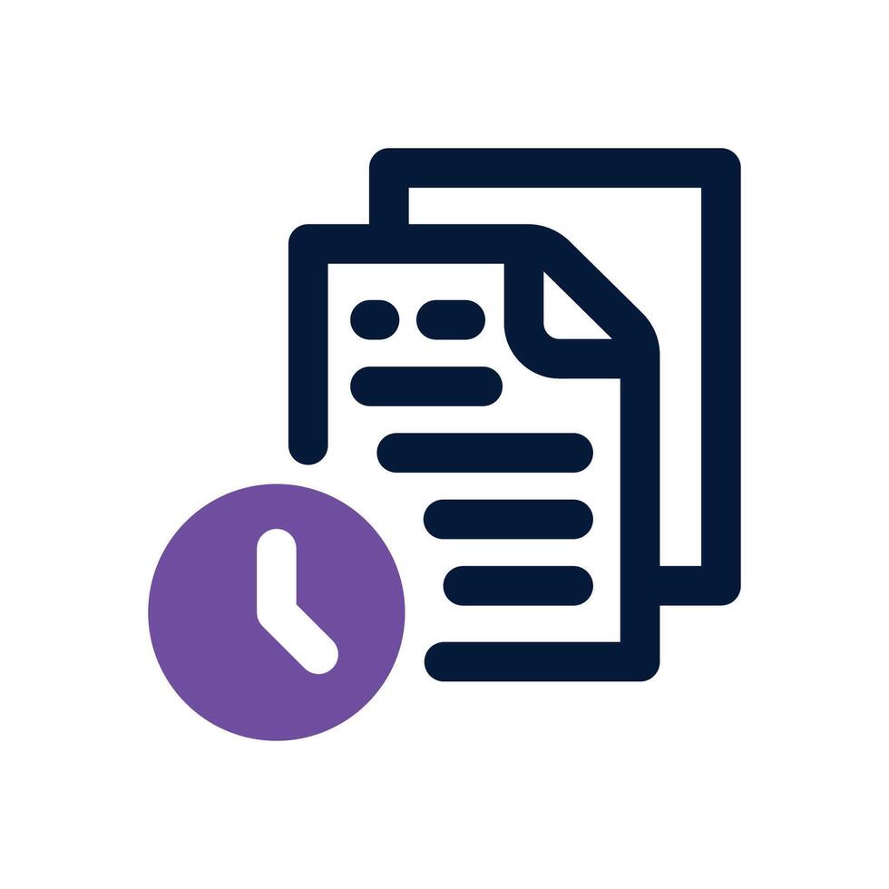 time dual tone icon. Sleek and modern icon for websites and mobile apps. vector