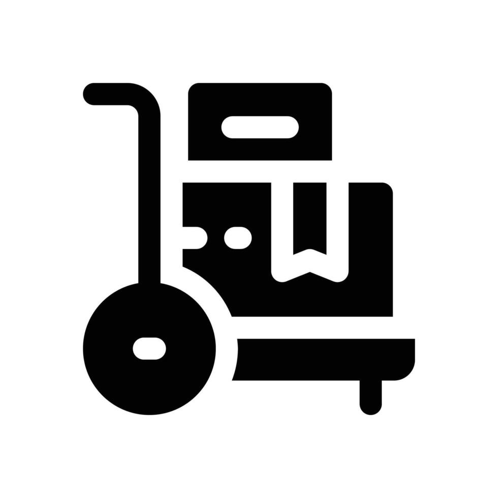 trolley glyph icon. Strong and solid icon for websites, mobile interfaces, presentations, and visual branding. High quality and easy to edit. vector