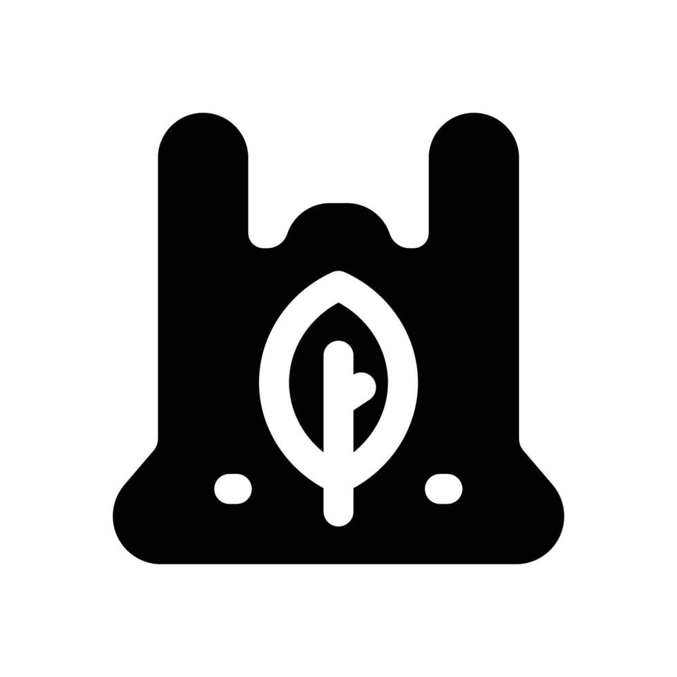 plastic bag glyph icon. Strong and solid icon for websites and mobile apps. vector