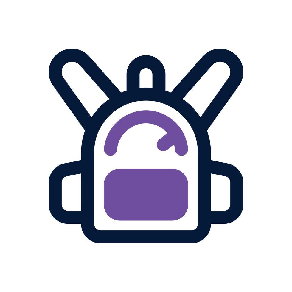 backpack dual tone icon. Sleek and modern icon for websites and mobile apps. vector
