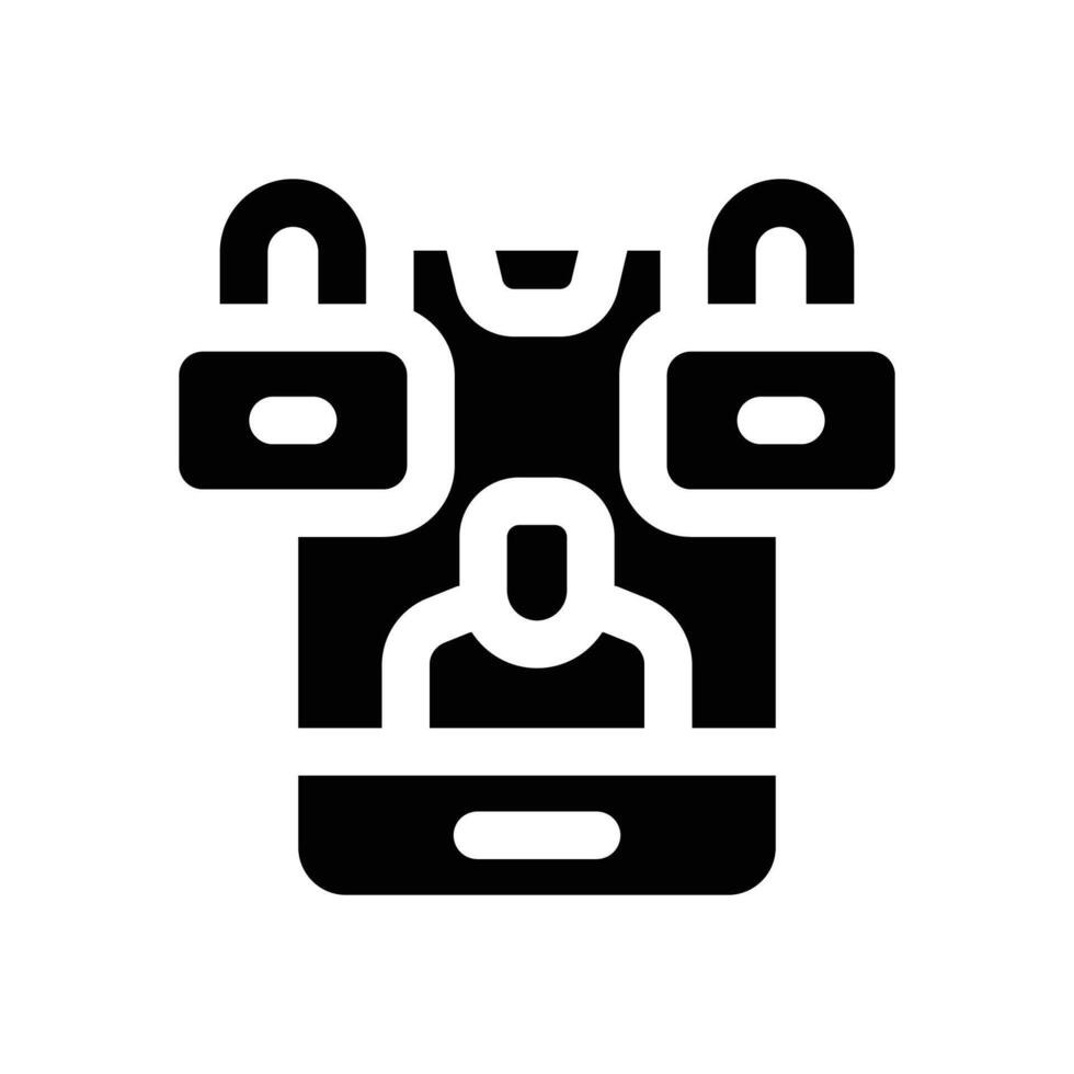 user protection glyph icon. Strong and solid icon for websites and mobile apps. vector
