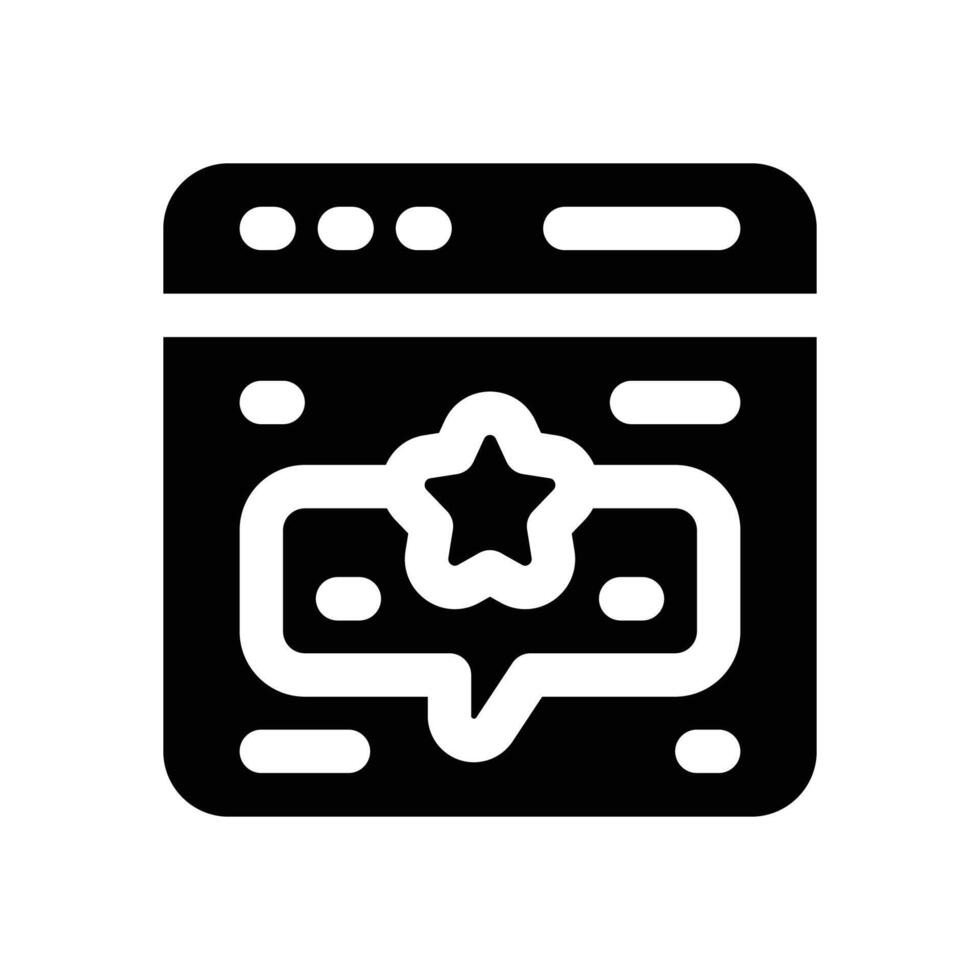 web rating glyph icon. Strong and solid icon for websites, mobile interfaces, presentations, and visual branding. High quality and easy to edit. vector