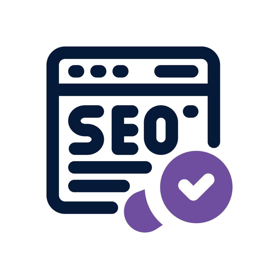 seo duotone icon. Sleek and modern icon for websites, mobile apps, marketing materials, and corporate design. Fully scalable and ready to use. vector