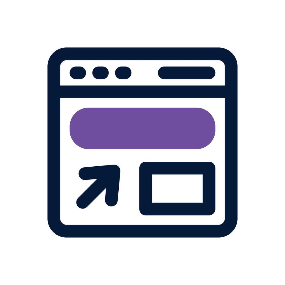 browser duotone icon. Sleek and modern icon for websites, mobile apps, marketing materials, and corporate design. Fully scalable and ready to use. vector