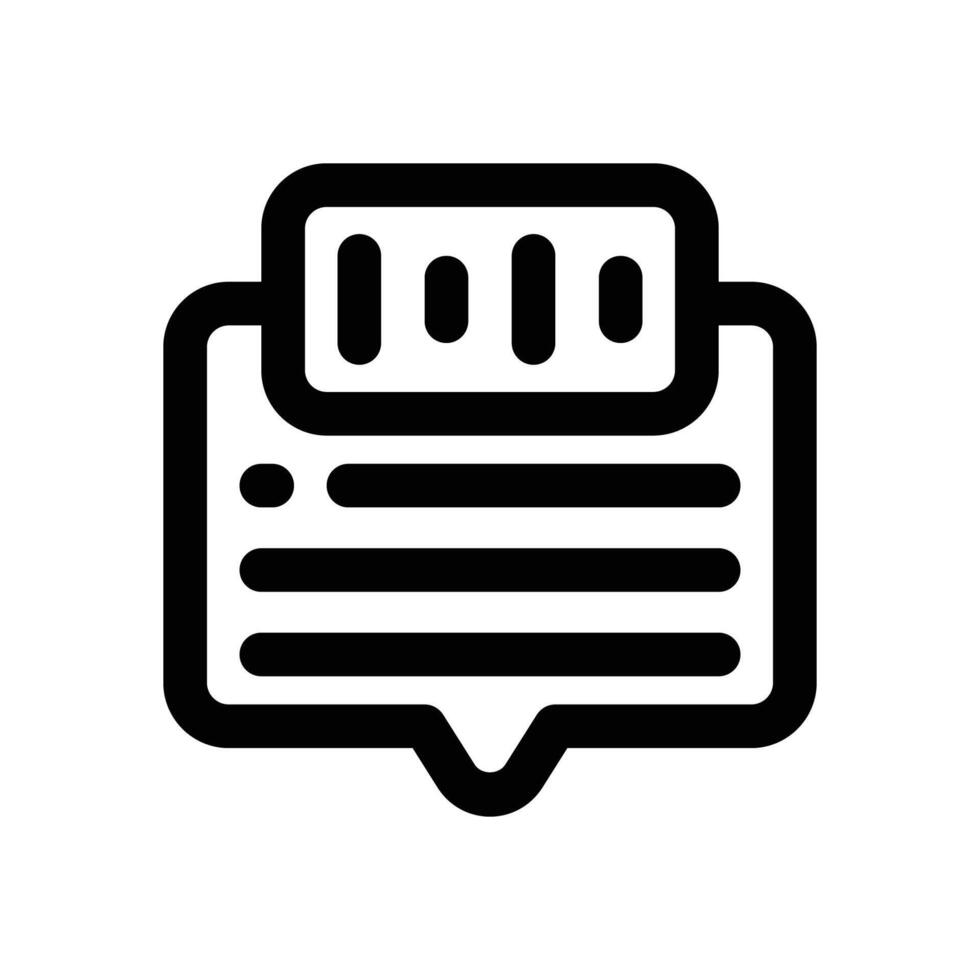 voice message line icon. Clean and minimalist icon for websites and mobile apps. vector
