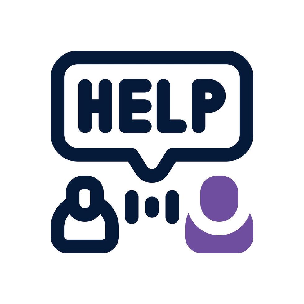 ask for help dual tone icon. Sleek and modern icon for websites and mobile apps. vector