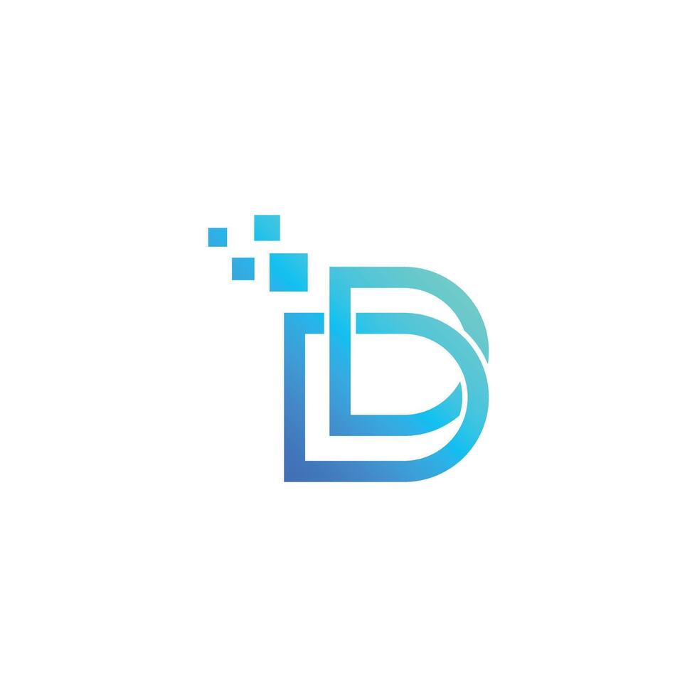 Initial Abstract Letter D Tech Logo. vector