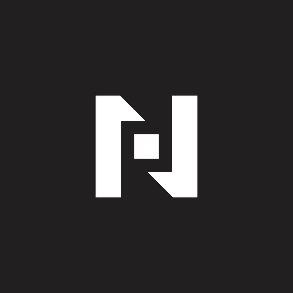 Creative Letter N Logo Design in Black and White Color, Initial Based Alphabet Icon Logo in Editable Format. vector
