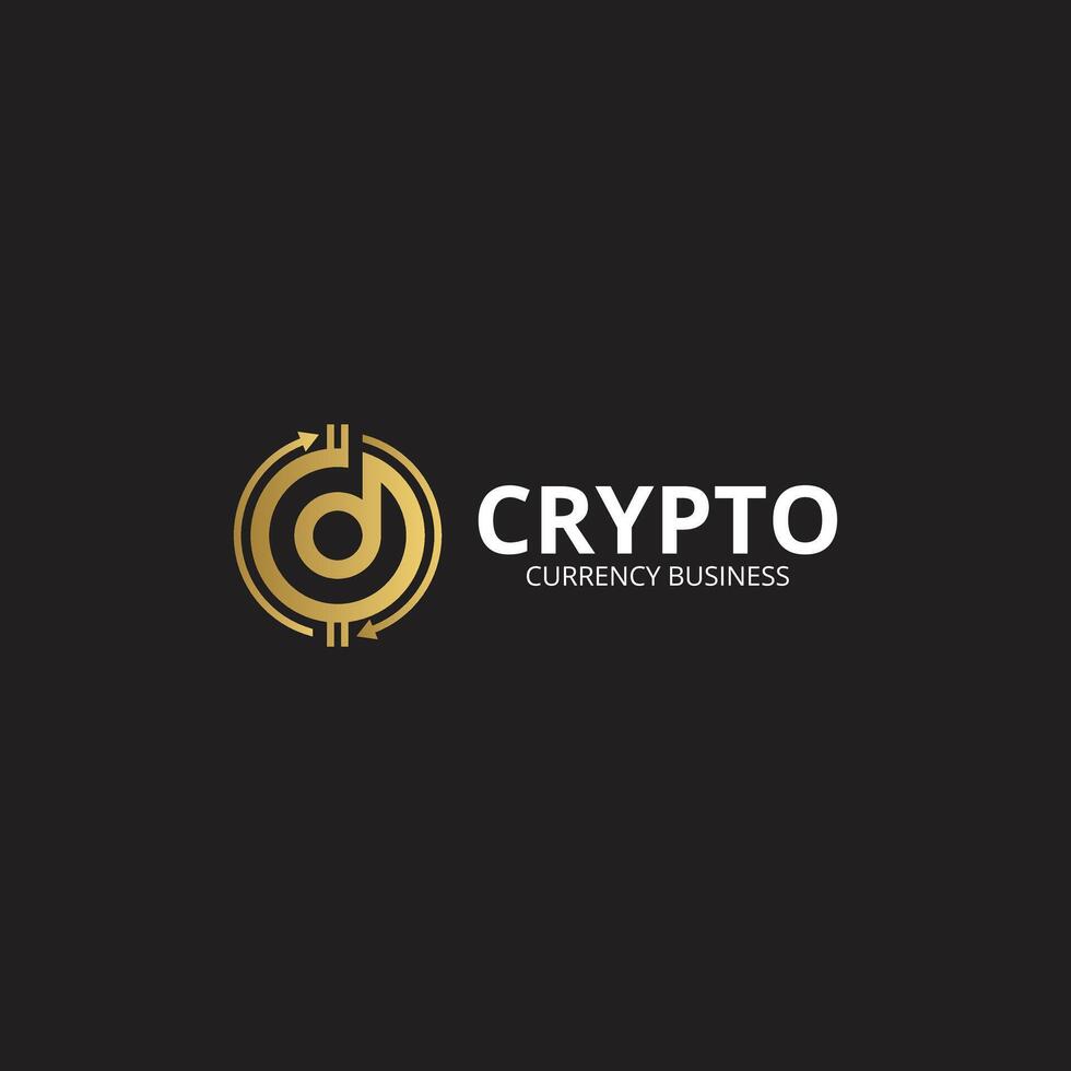 Digital Crypto Currency Logo Template. Abstract D Letter Crypto Currency Logo icon. vector