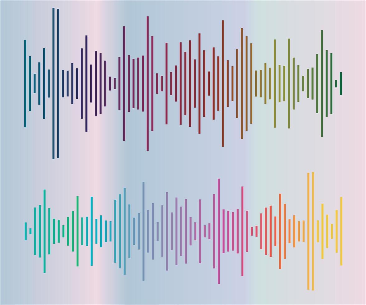 Audio Wave Line Art Design vector