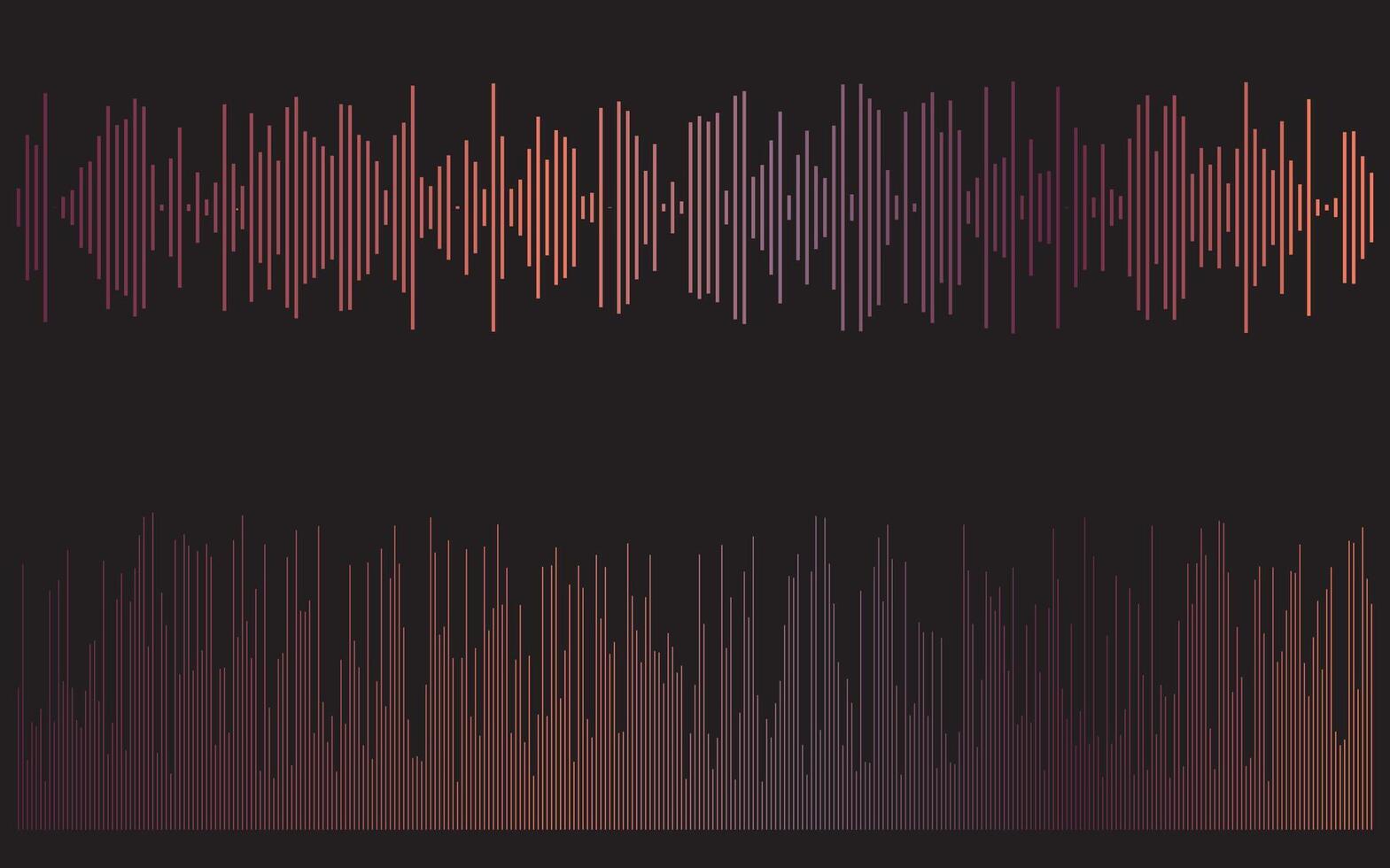 Colorful Music Sound Wave . Audio Waveform Line Art Background vector