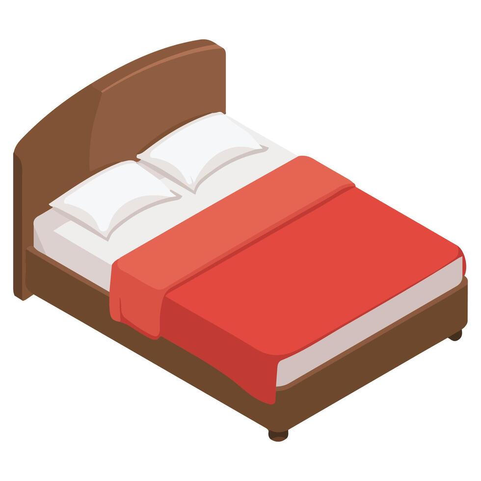 Cozy bed furniture icon for interior design projects vector