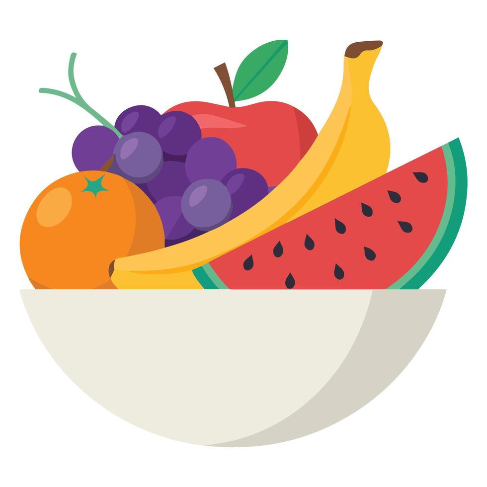 Healthy fruits and vegetables isolated illustration on white background vector