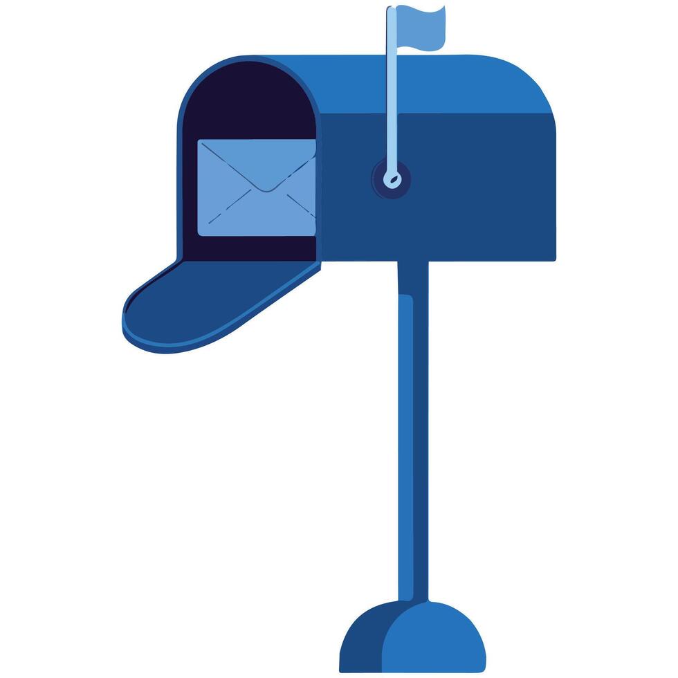 Metal mailbox with envelopes isolated illustration on white background vector