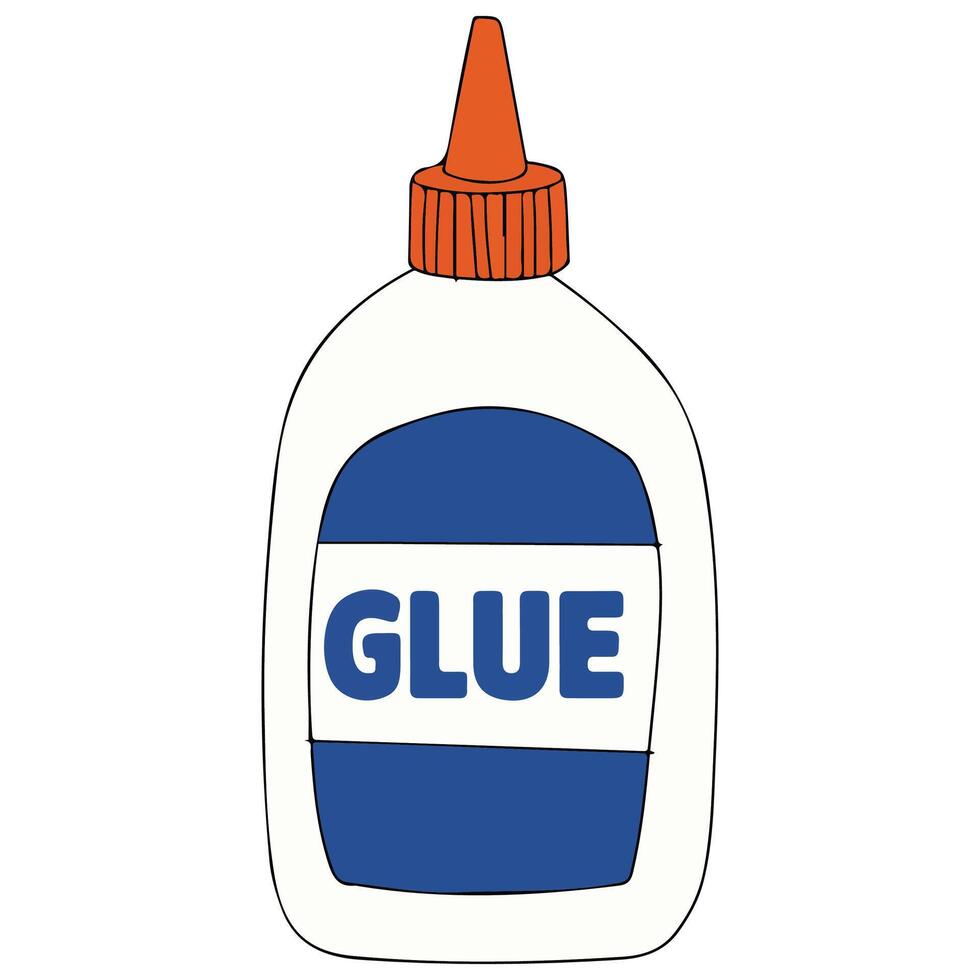 White glue bottle with orange cap isolated vector