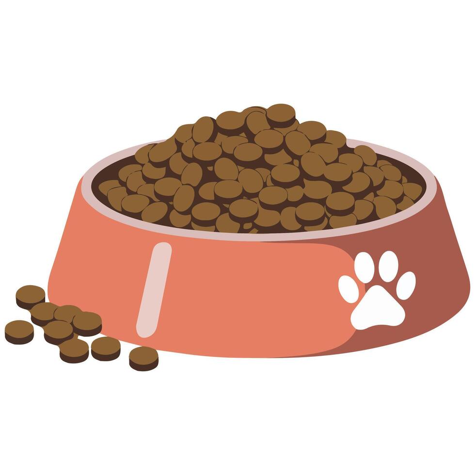 Dog food bowl with paw print design filled vector