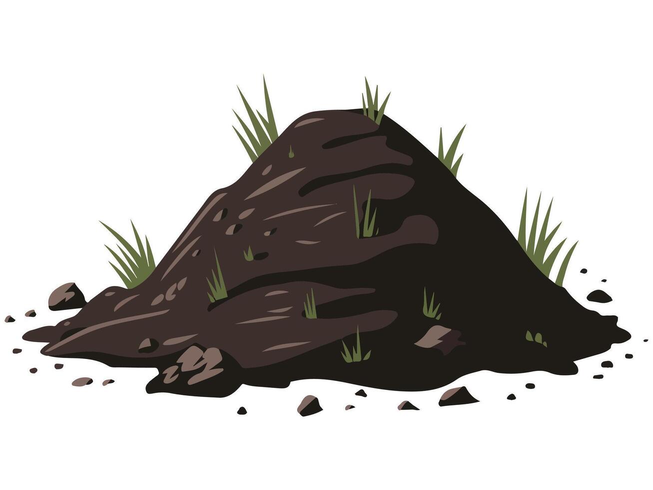 Pile of fertile soil for gardening isolated illustration on white background vector