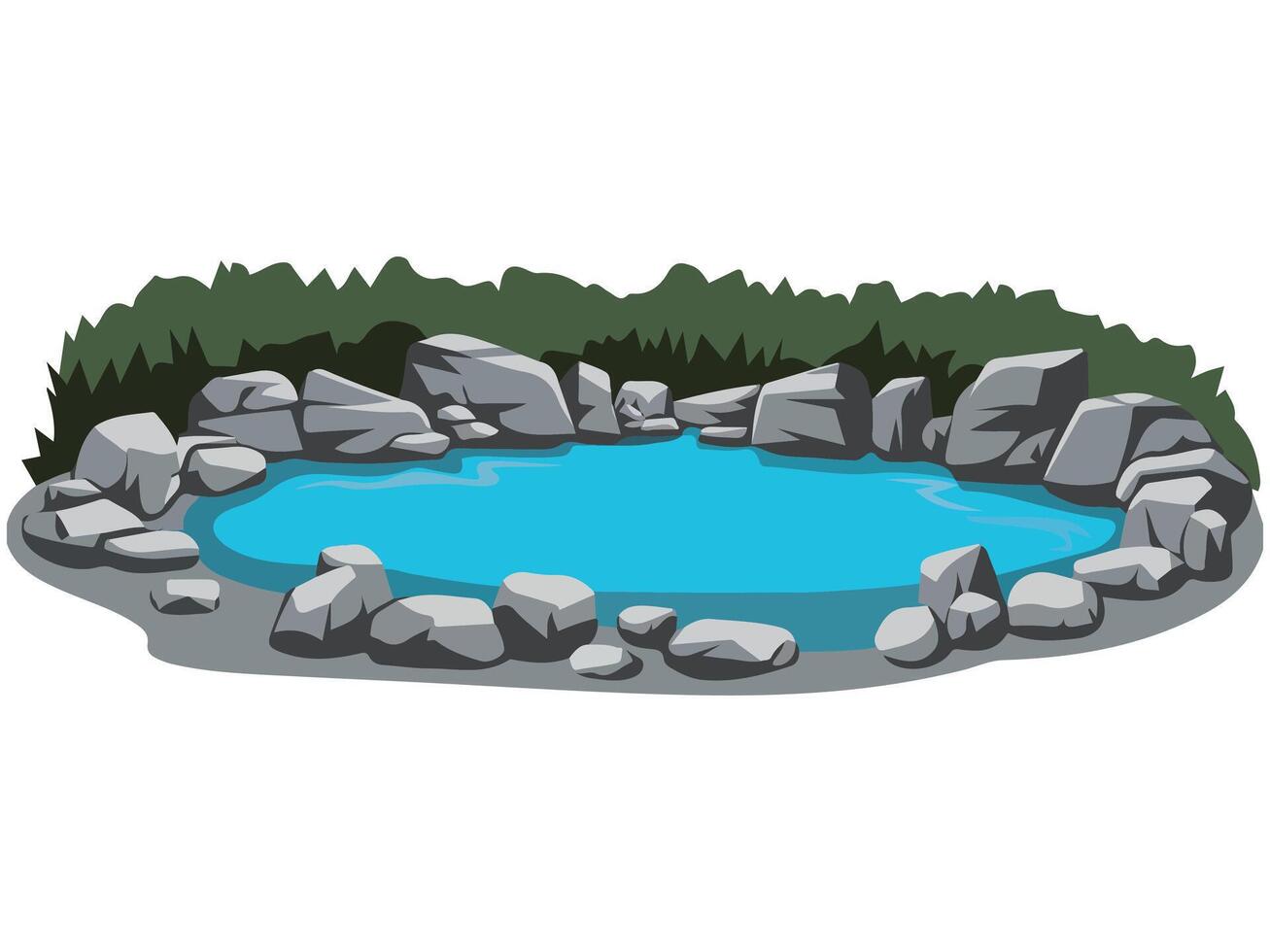 Peaceful garden pond with water lilies isolated vector