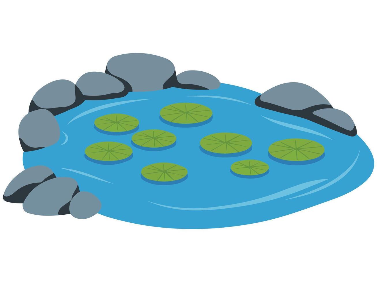 Serene lake with floating lily pads isolated vector