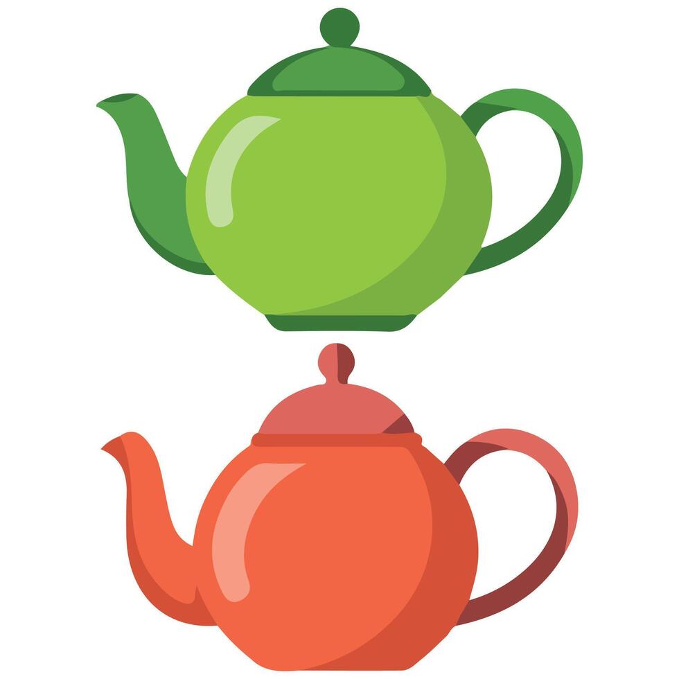 Collection of ceramic teapots in various traditional styles isolated illustration on white background vector