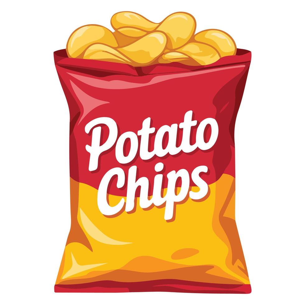 Salty snack food packaging with graphic elements isolated illustration on white background vector