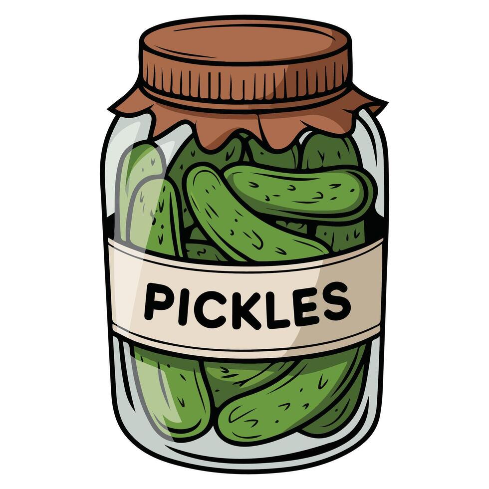 Traditional pickled vegetables in sealed container isolated illustration on white background vector