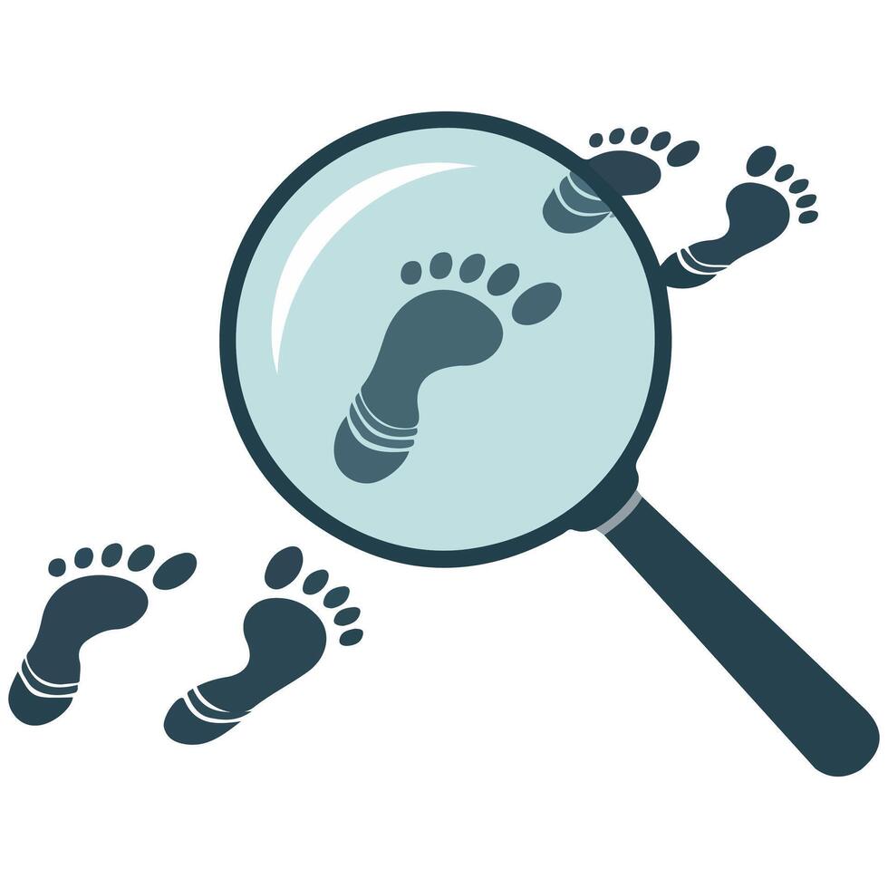 Detective tracking footsteps investigation isolated illustration on white background vector