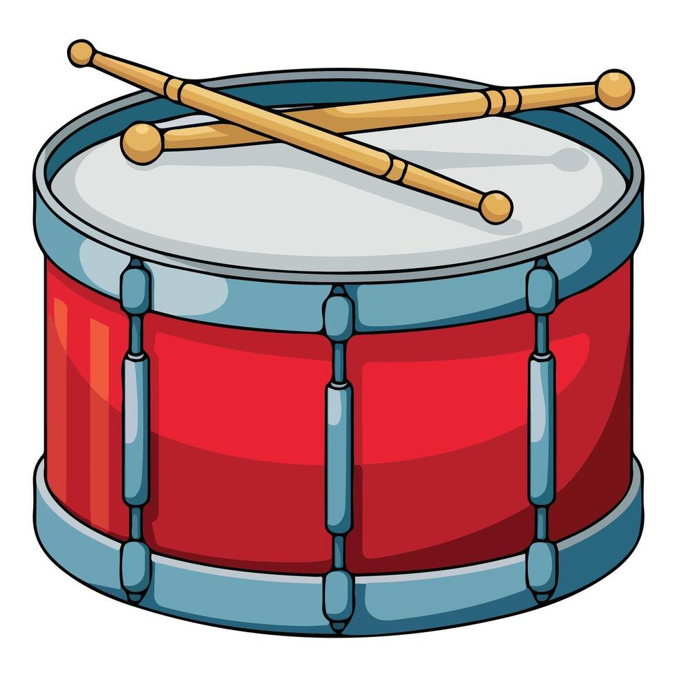 Marching band drum musical instrument emoji isolated illustration on white background vector