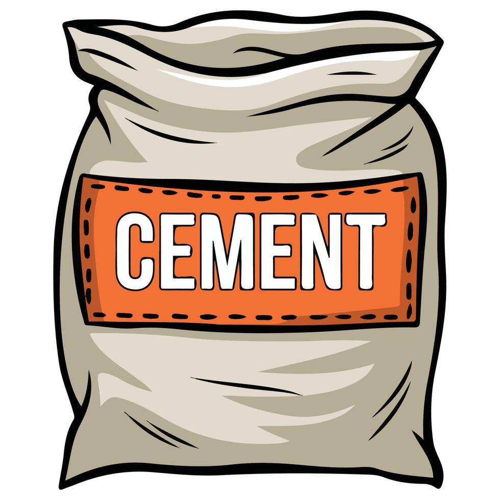 Cement bag for construction material isolated illustration on white background vector