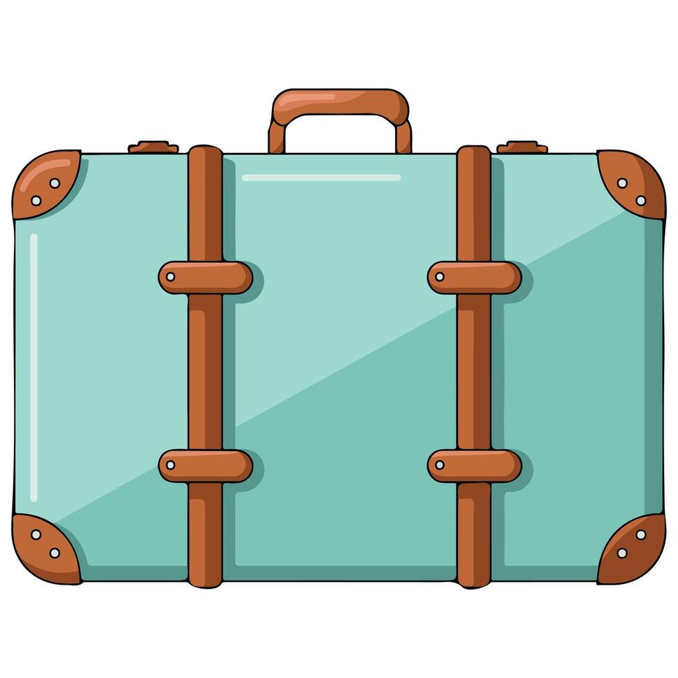 Vintage travel suitcase for adventures isolated illustration on white background vector