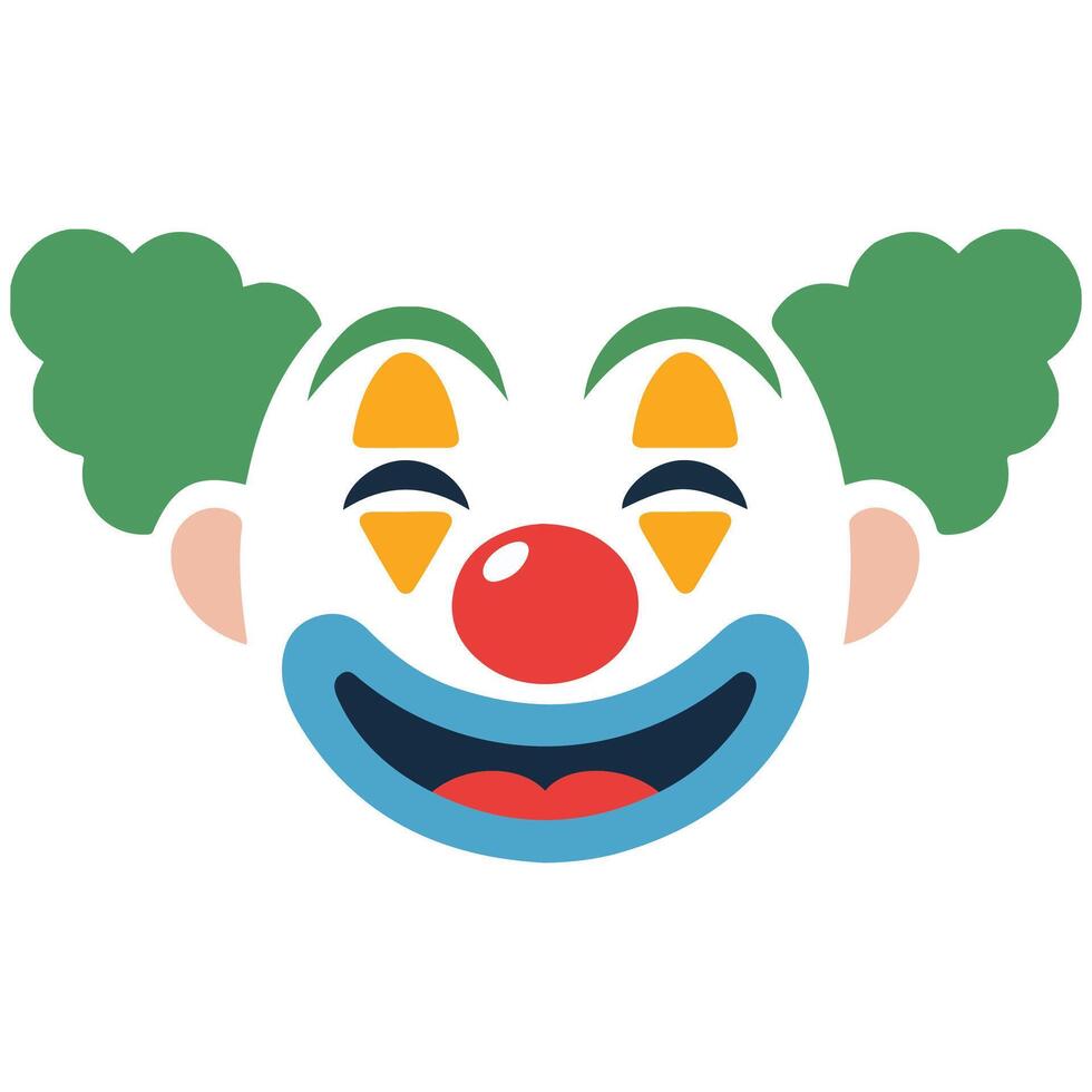 Smiling clown face with red nose isolated illustration on white background vector