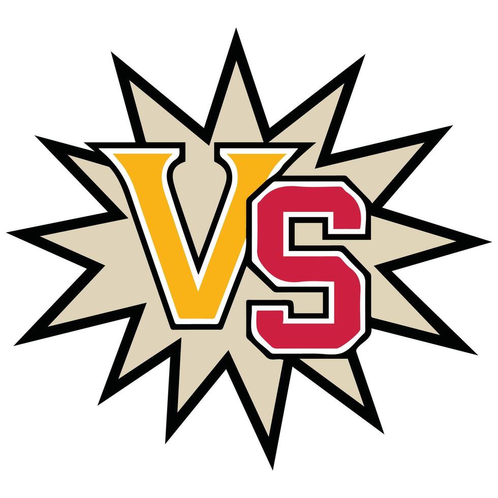 Competition versus fight emblem design isolated illustration on white background vector