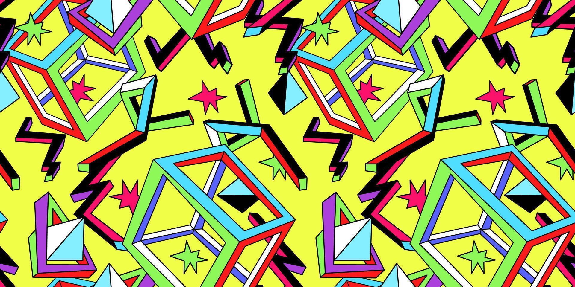 seamless pattern with abstract geometric elements vector