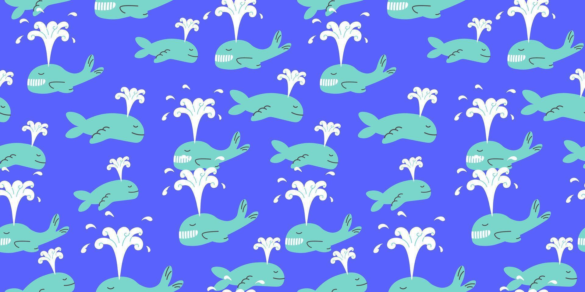 seamless pattern with blue while vector