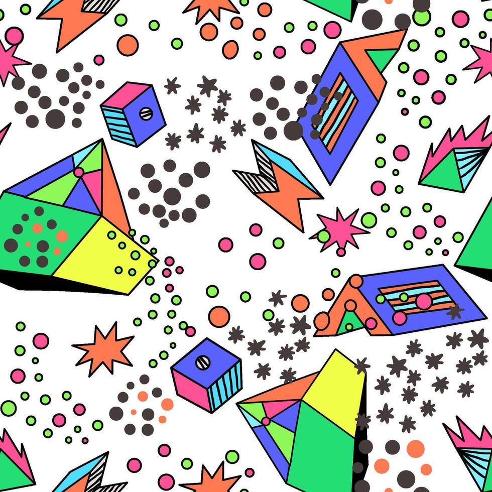 seamless pattern with geometric elements vector