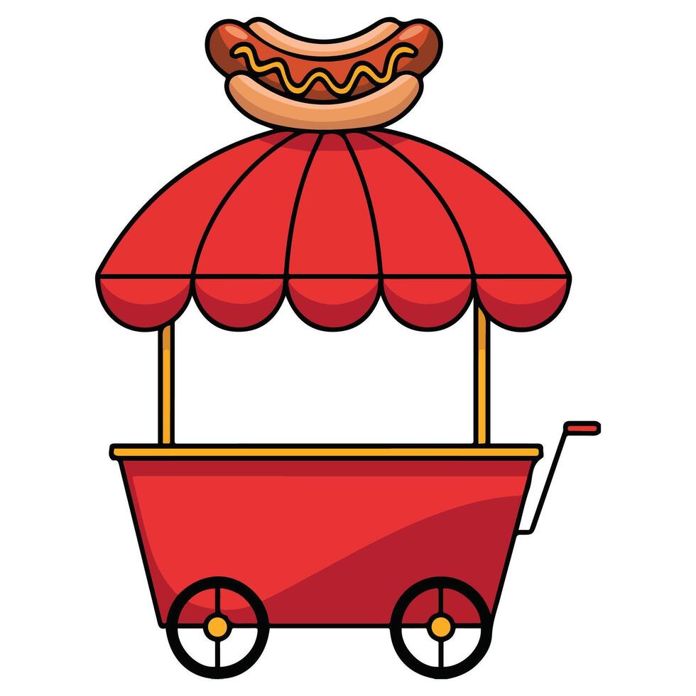 Classic hotdog fast food snack isolated illustration on white background vector