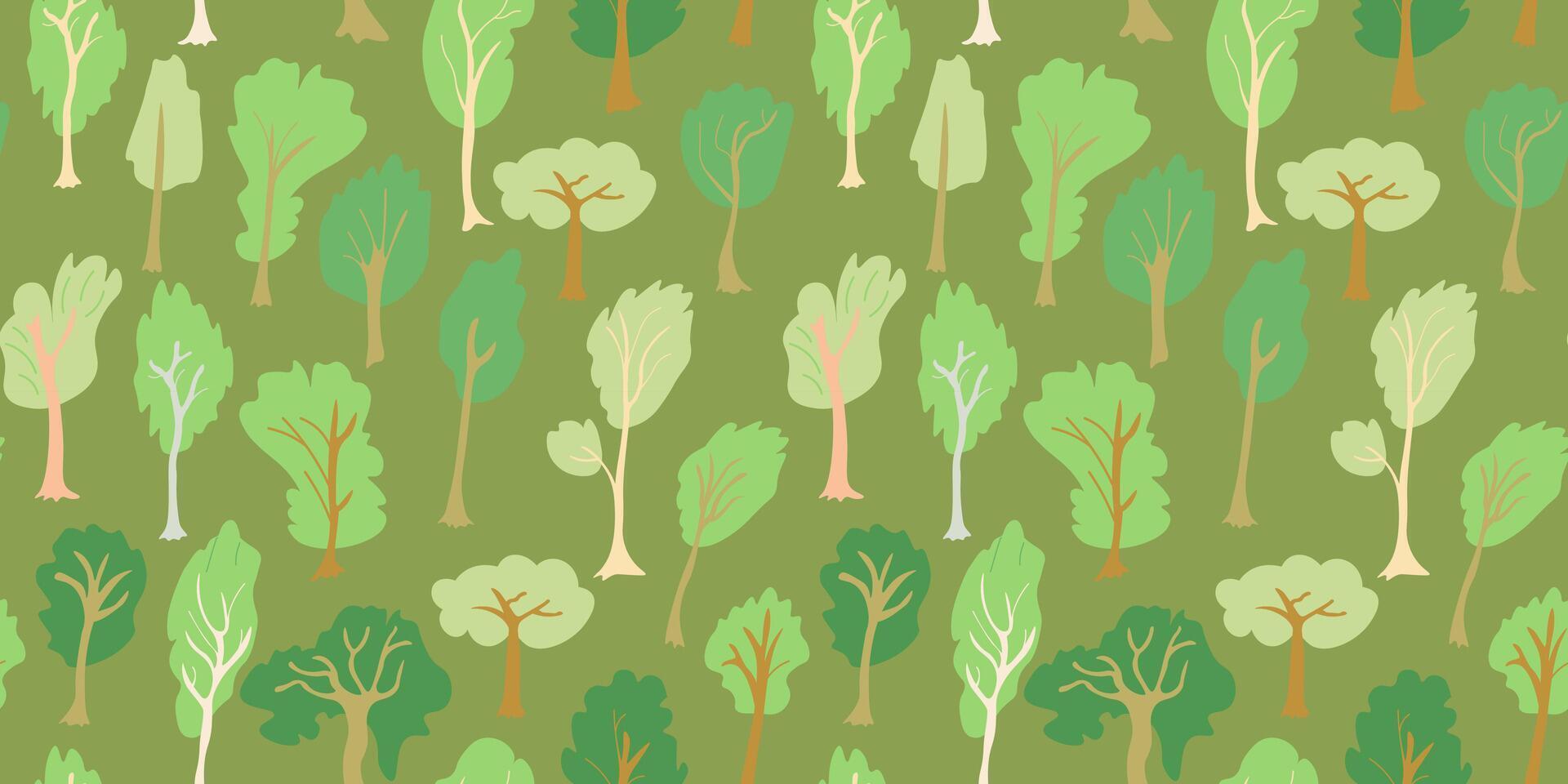 seamless pattern with simple trees vector