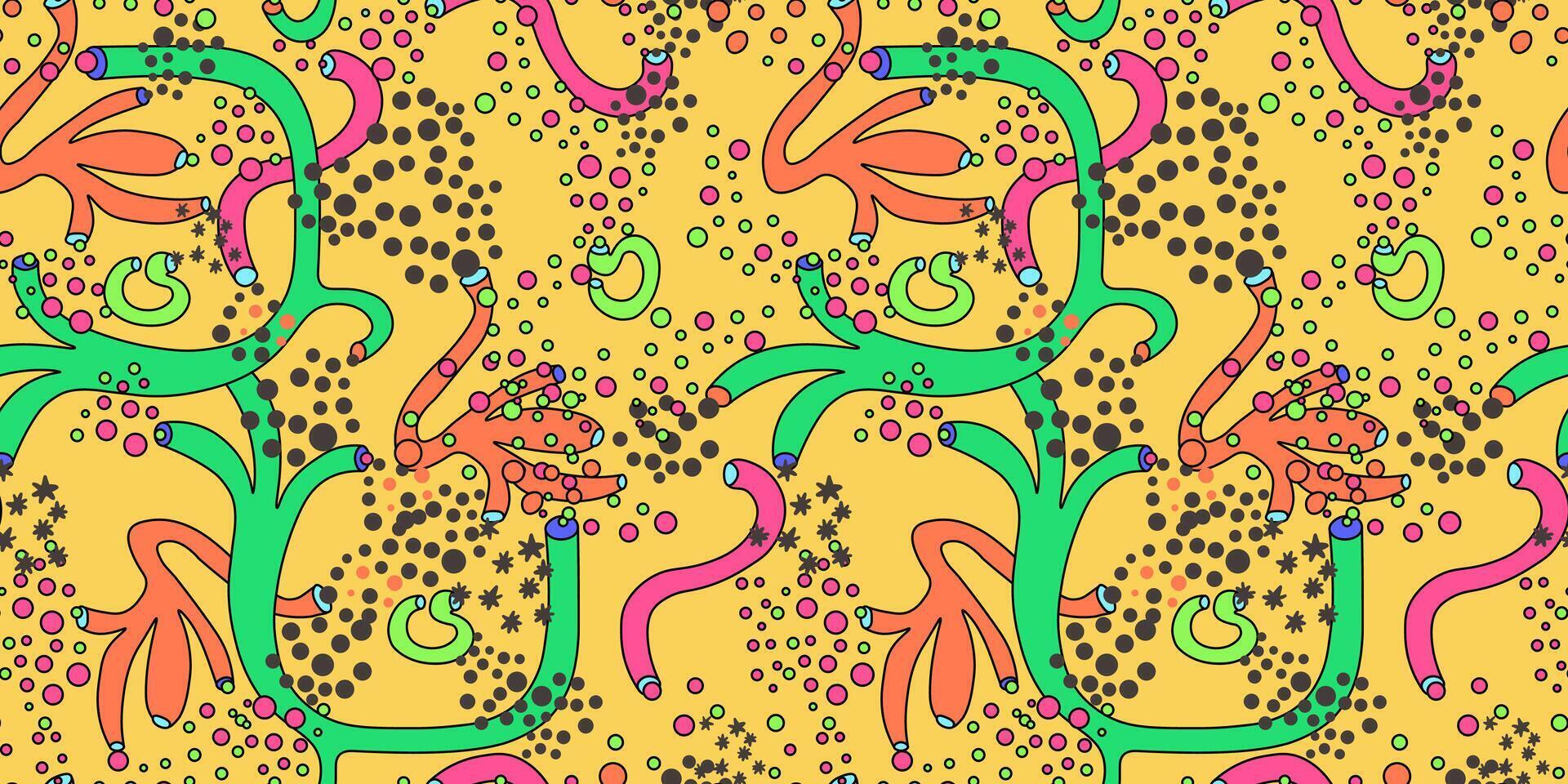 seamless pattern with abstract many details elements vector