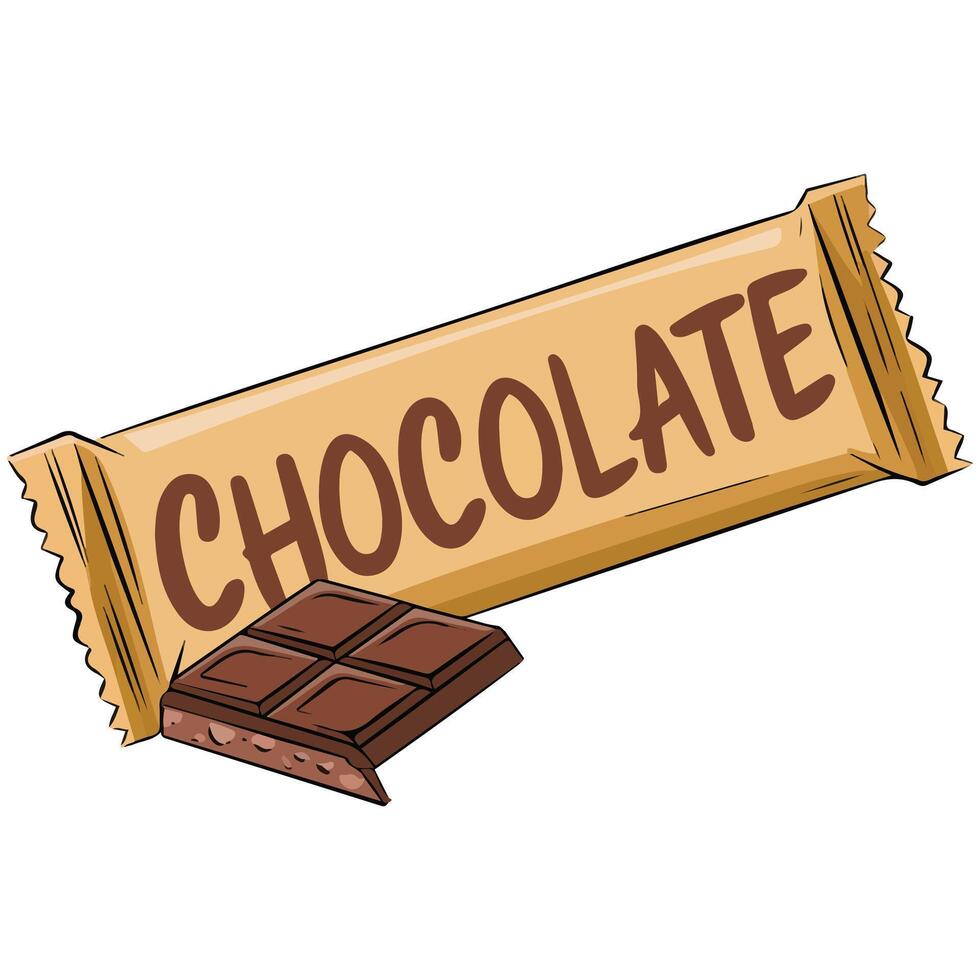 Chocolate top view isolated illustration on white background vector