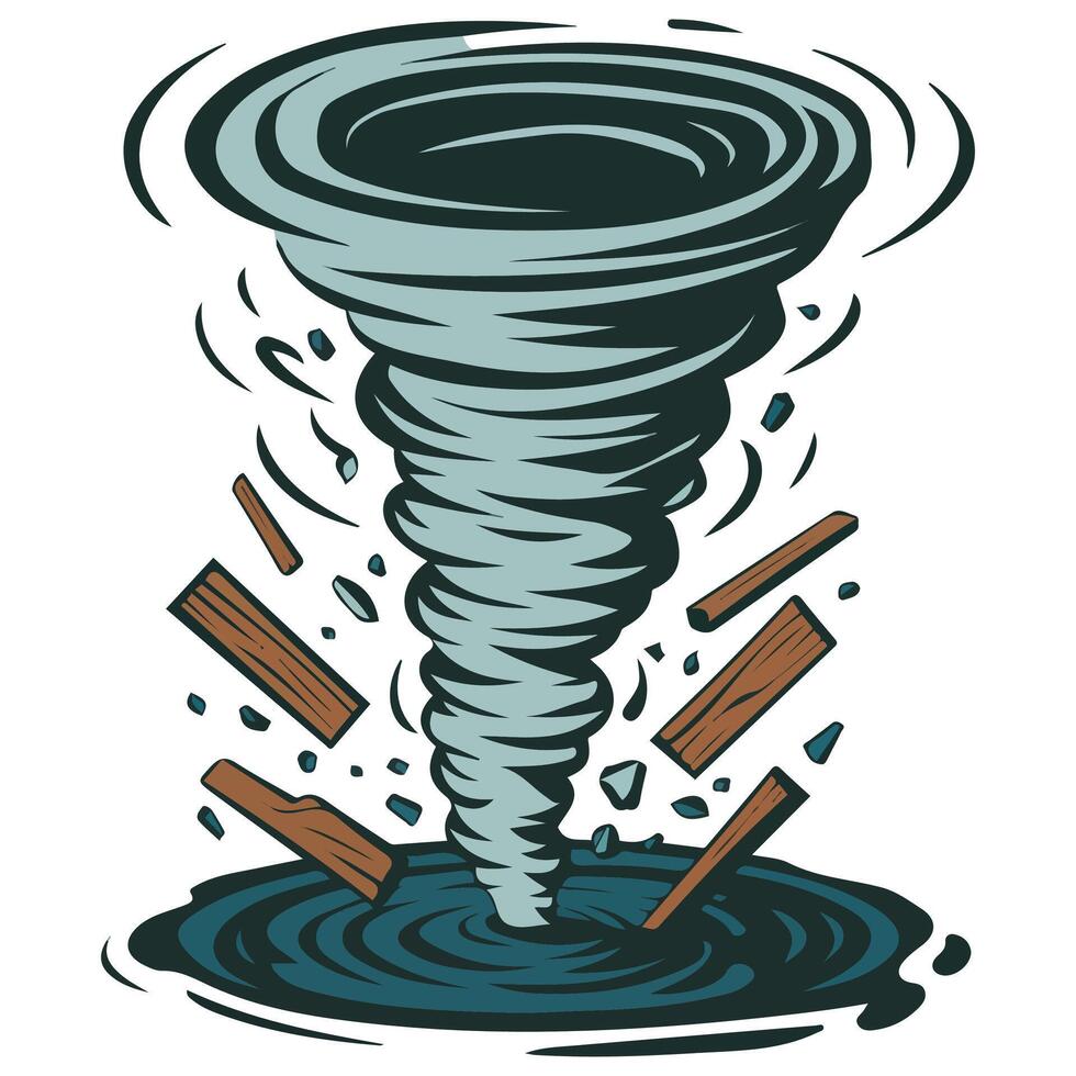Tornado natural disaster illustration isolated illustration on white background vector