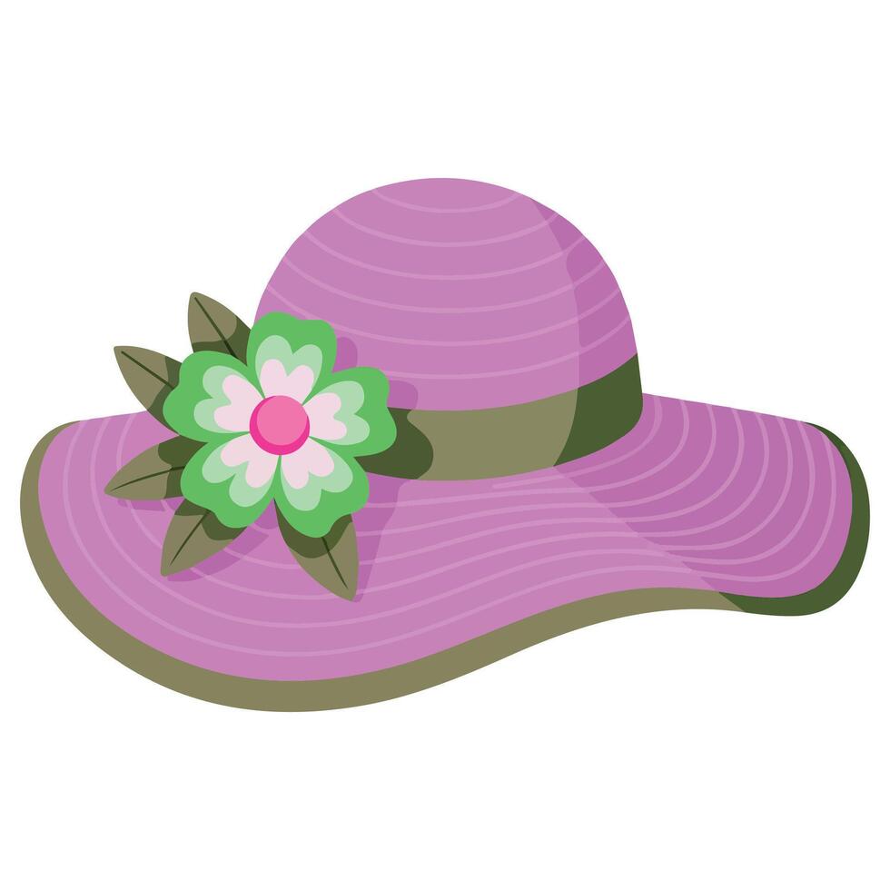 Elegant lady hat fashion accessory isolated illustration on white background vector