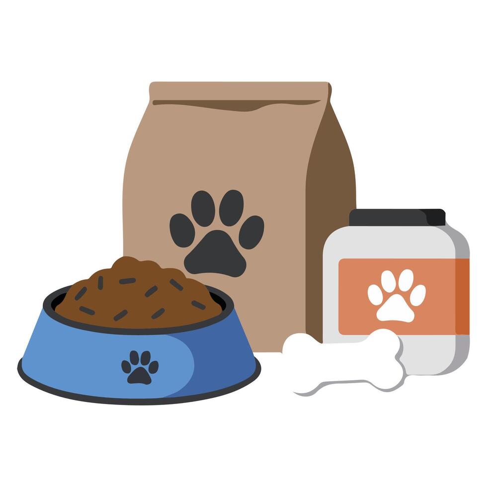 Animal care products collection isolated illustration on white background vector