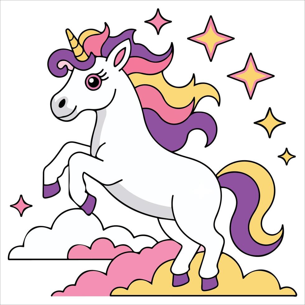 Mythical horned creature design isolated illustration vector