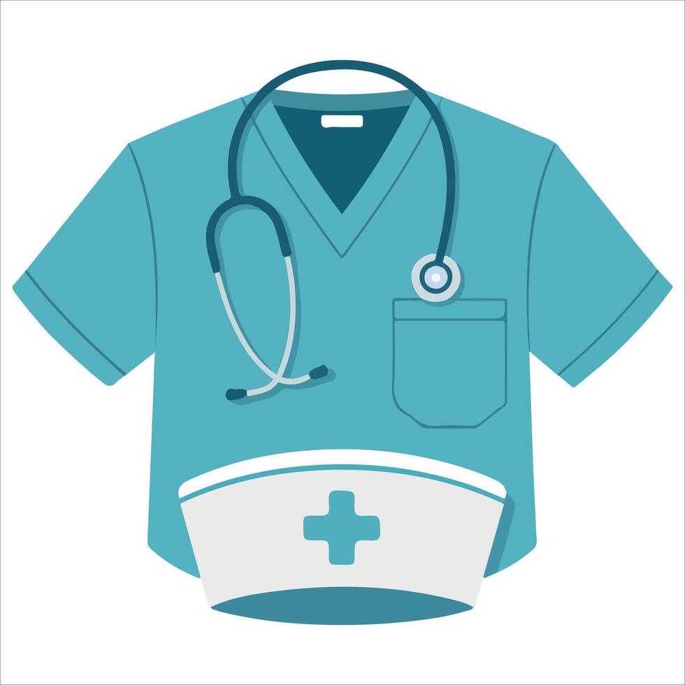 Medical staff uniform set isolated illustration on white background vector