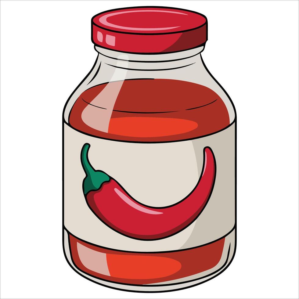 Spicy pepper seasoning isolated illustration on white background vector