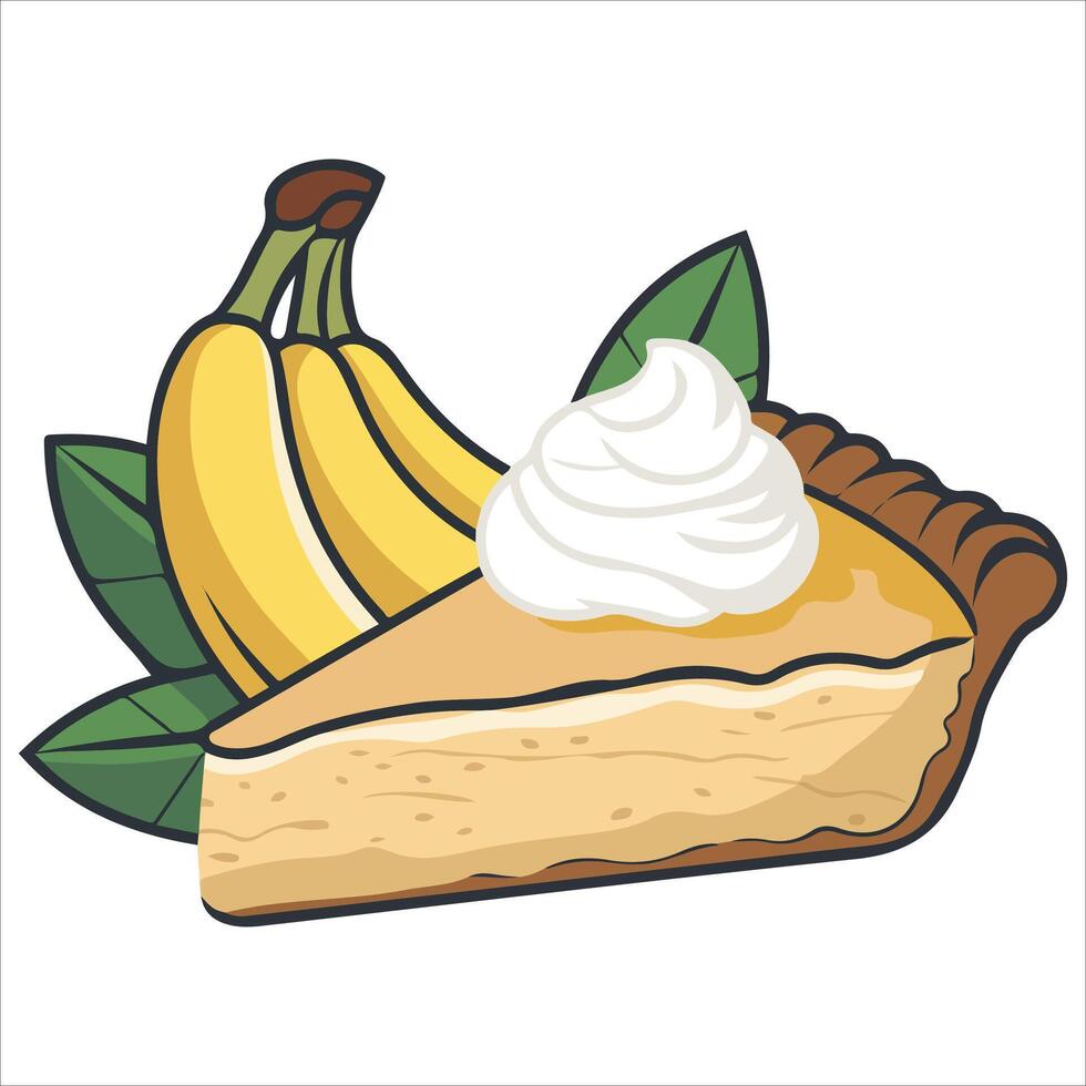Tropical fruit pastry with cream isolated illustration vector