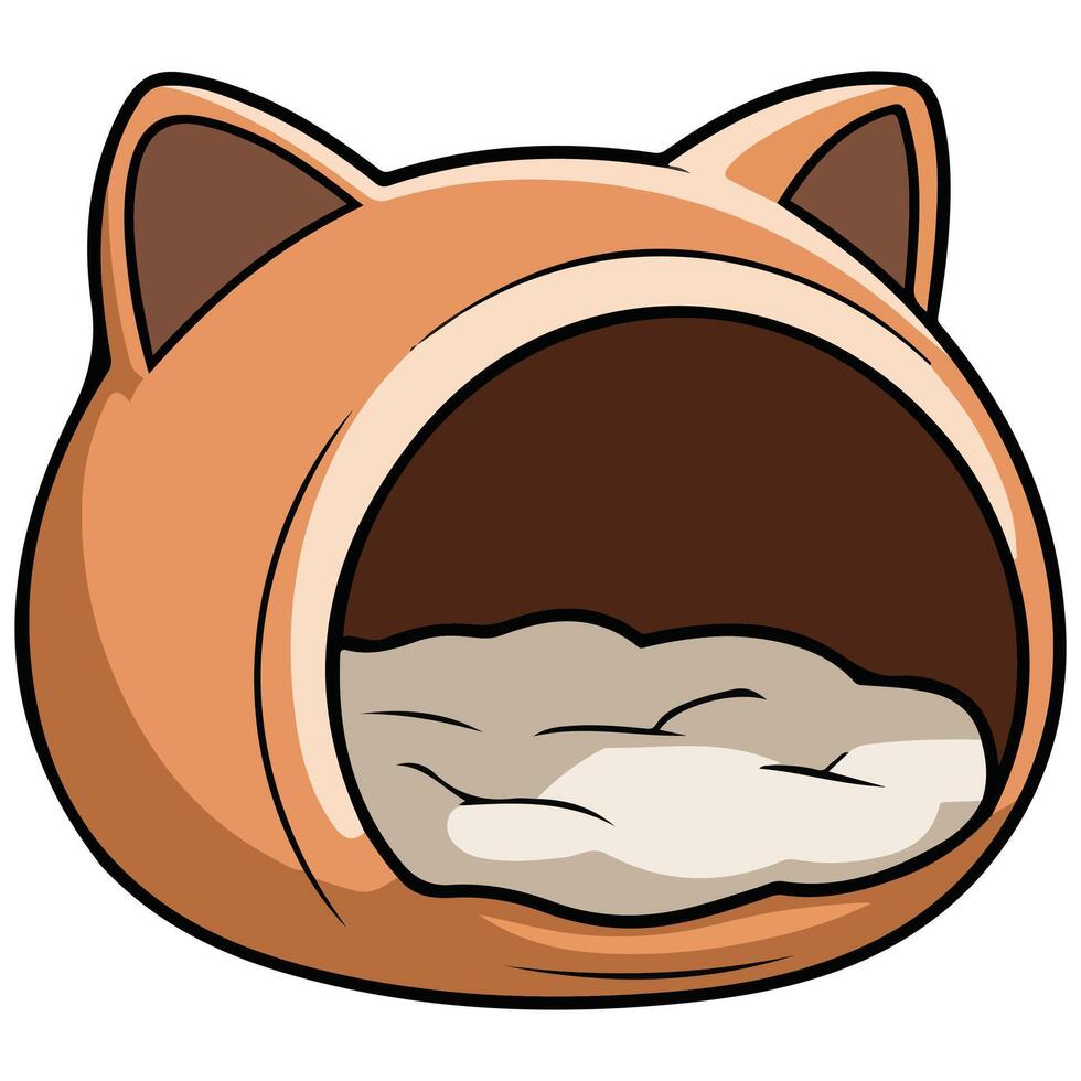 Cat bed pet furniture isolated illustration on white background vector